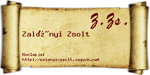 Zalányi Zsolt névjegykártya