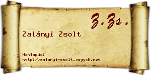 Zalányi Zsolt névjegykártya